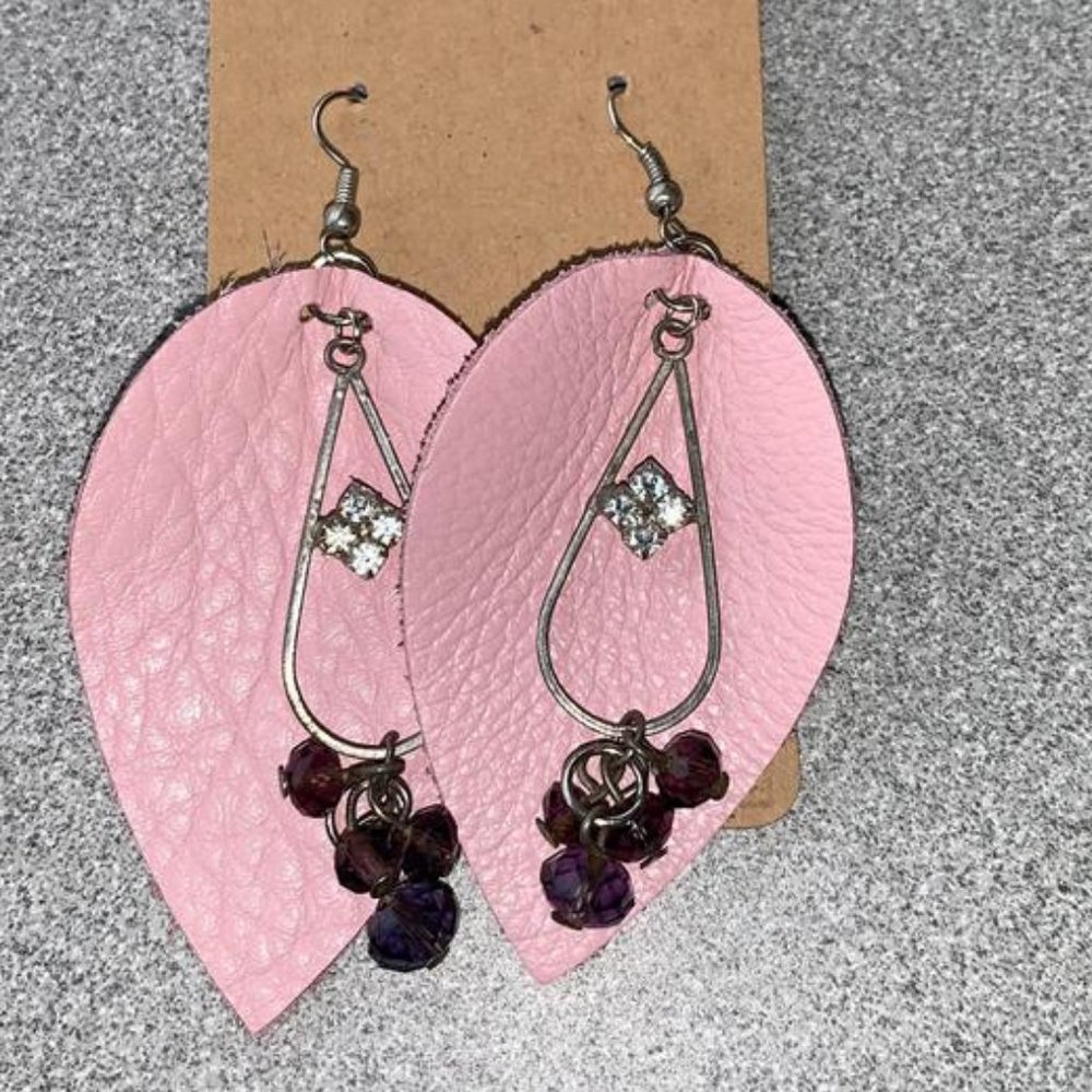 3 for $65 - "Afternoon Delight" leather earrings